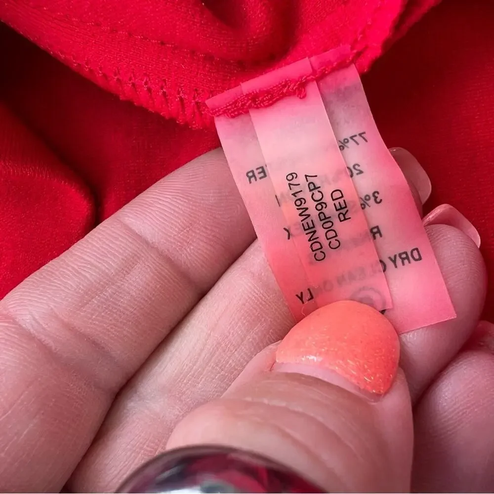 Calvin Klein Sleeveless red stretch knit Empire waist sheath dress size 10